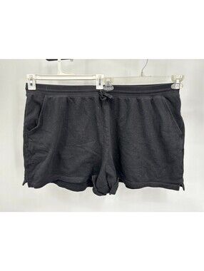 Old Navy Womens Sweatshorts Black Drawstring Pockets Casual Cotton Blend Size 3X